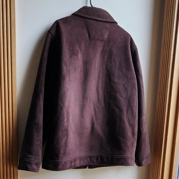 Nautica Brown Faux Micro-Suede Winter Coat Size Large - Picture 11 of 16